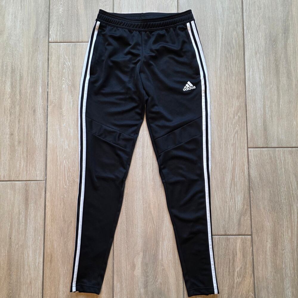 Adidas Track Pants Womens XS Black 3 Stripe AEROREADY Athletic Soccer Joggers